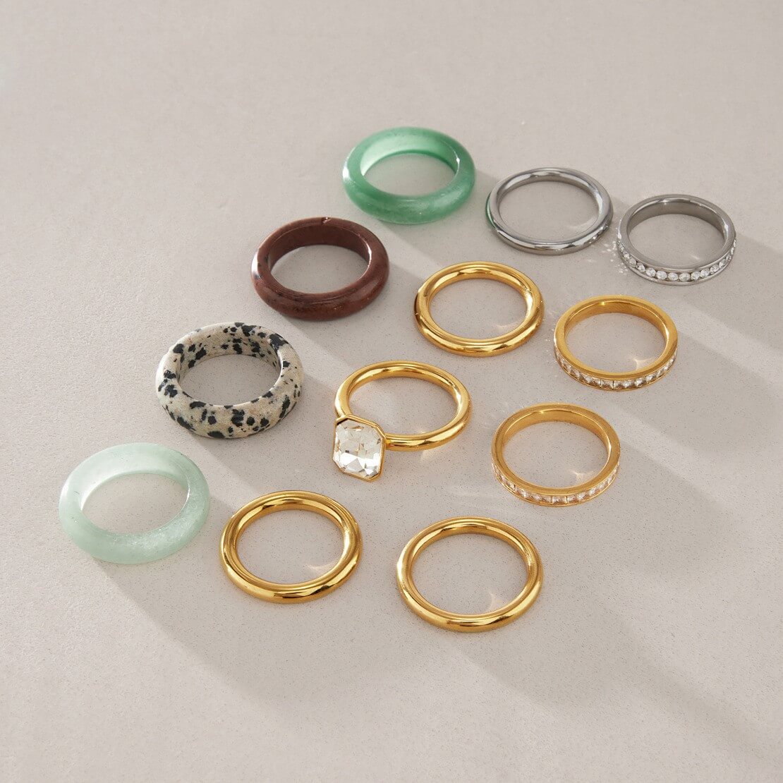 Natural Stone Stackable Rings