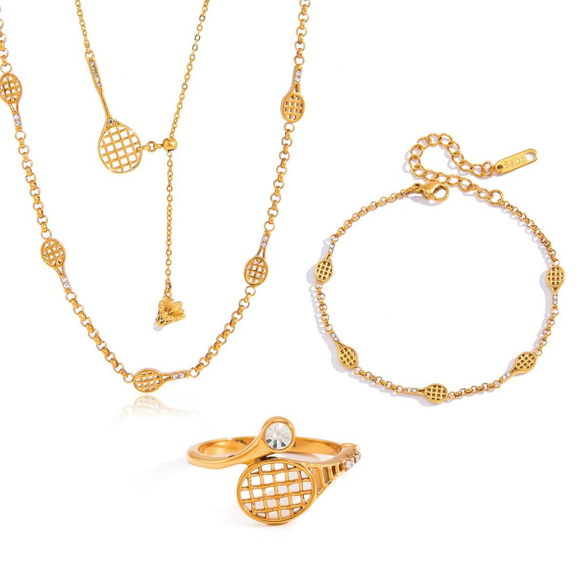 316 Stainless Steel Necklaces Tennis-inspired