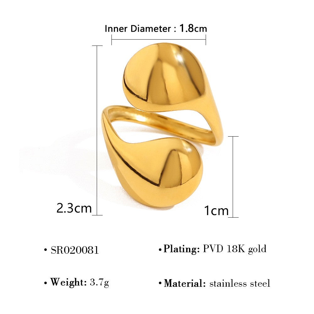 Chunky Liquid Metal Open Statement Ring
