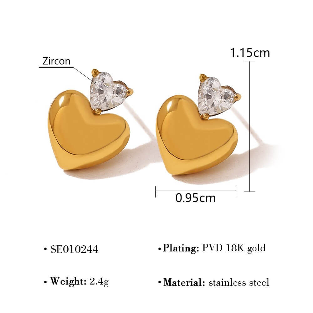 Golden Crystal Heart Jewelry Collection