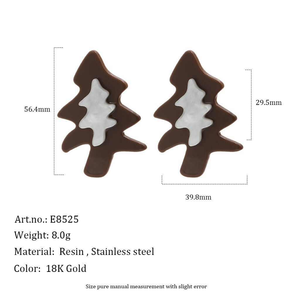 Festive Christmas Tree Resin Stud Earrings
