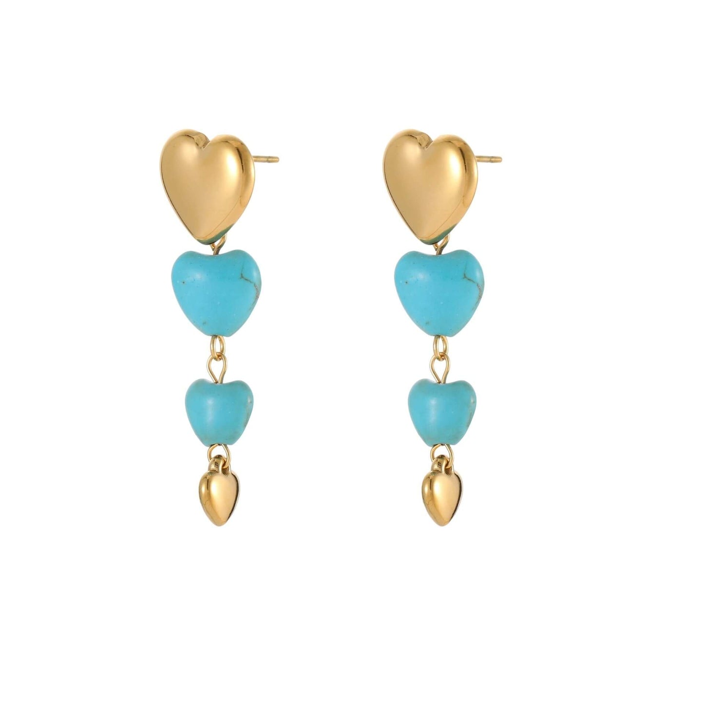Gold Turquoise Dangle Earrings