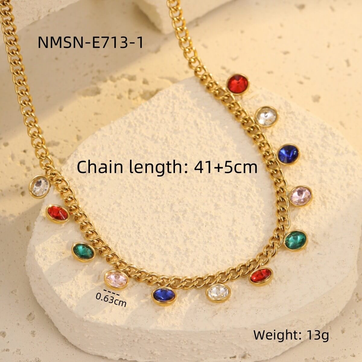 18K Gold Plated Zircon Heart Charm Choker Necklace