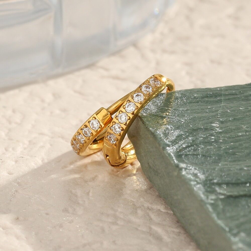 Minimalist Zircon Eternity Huggie Hoops
