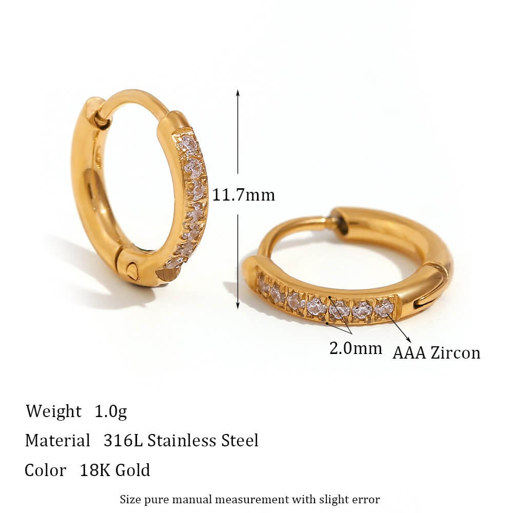 Minimalist Zircon Eternity Huggie Hoops