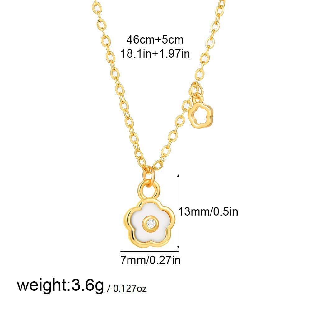 18K Gold Plated Stainless Steel Enamel Coin Pendant Necklace