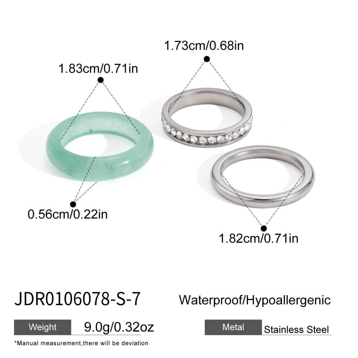 Natural Stone Stackable Rings