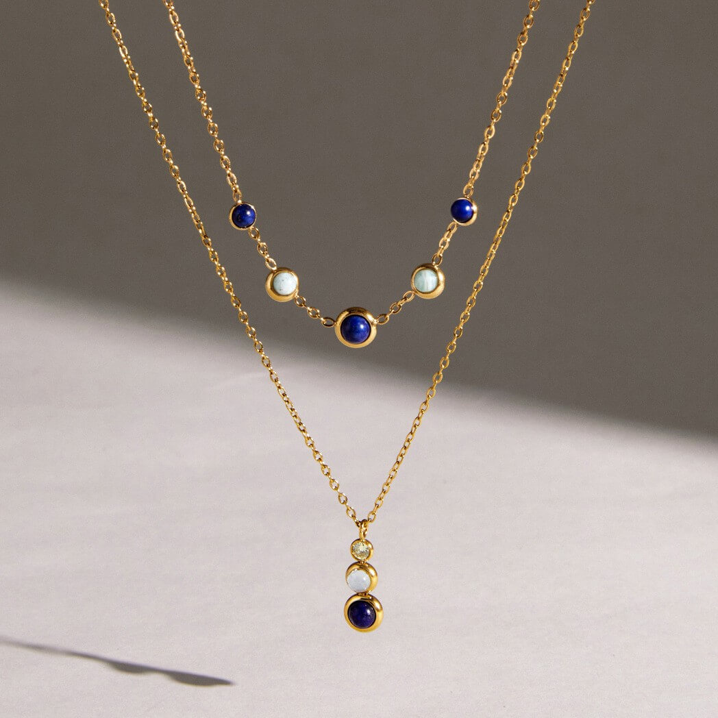 Natural Stone Stainless Steel Necklaces