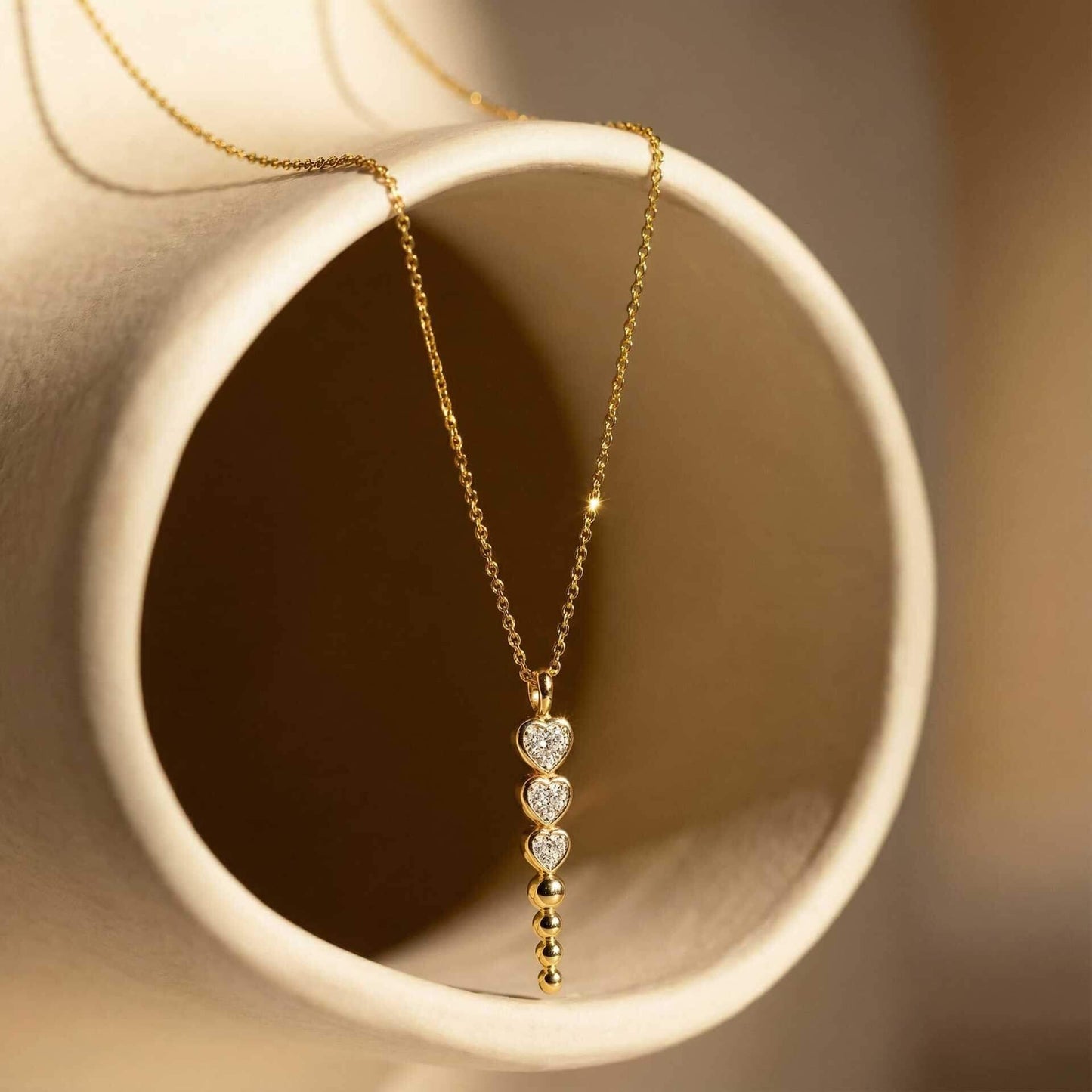 CZ Heart Pendant Chain Necklace
