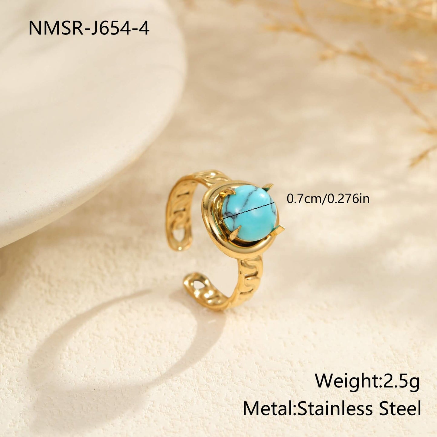 Gold Turquoise Statement Ring