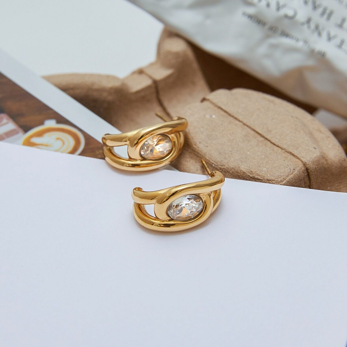Modern Gold Zircon Huggie & Ear Cuff Collection