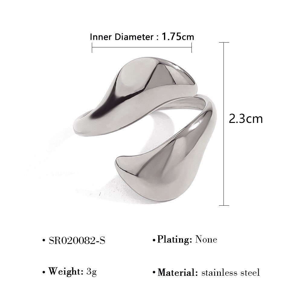 Chunky Liquid Metal Open Statement Ring