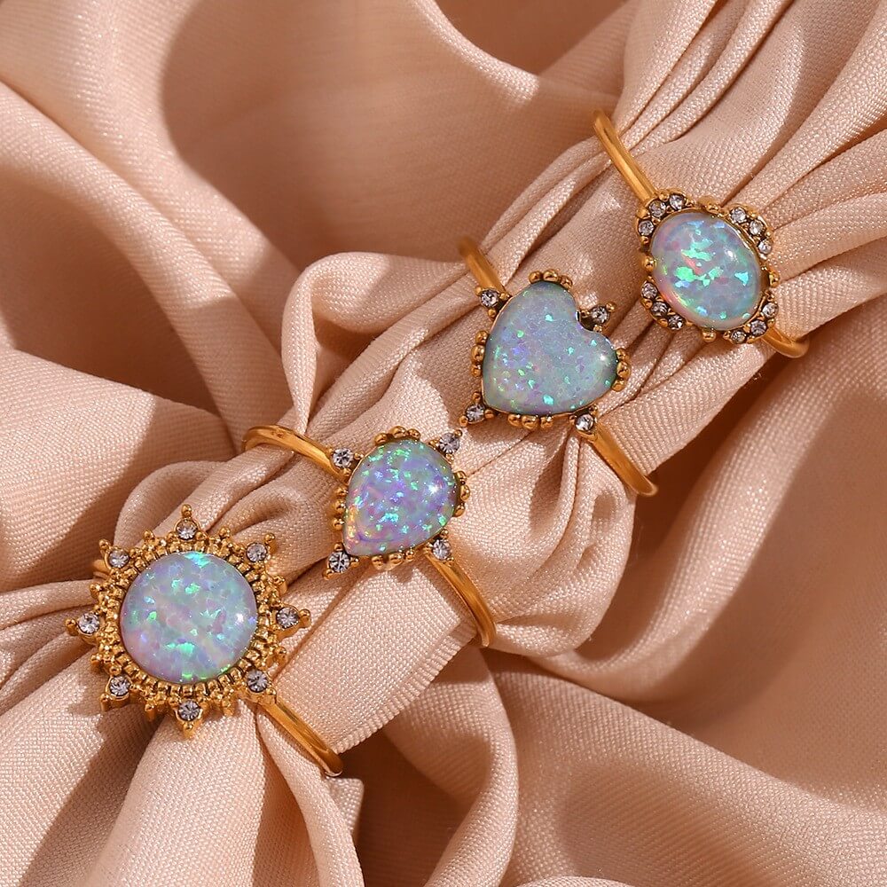 Vintage Opal Gold Statement Ring