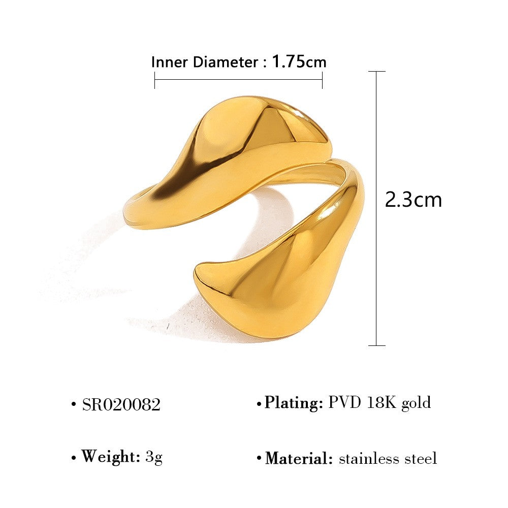 Chunky Liquid Metal Open Statement Ring