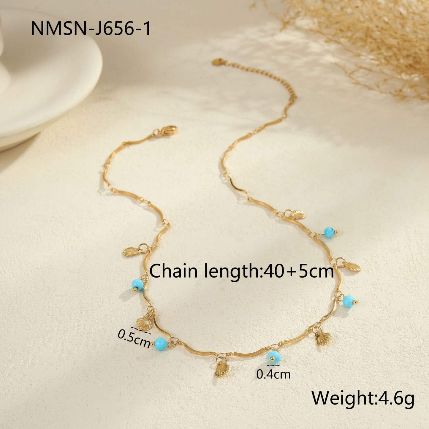 Gold Turquoise Pendant Necklace