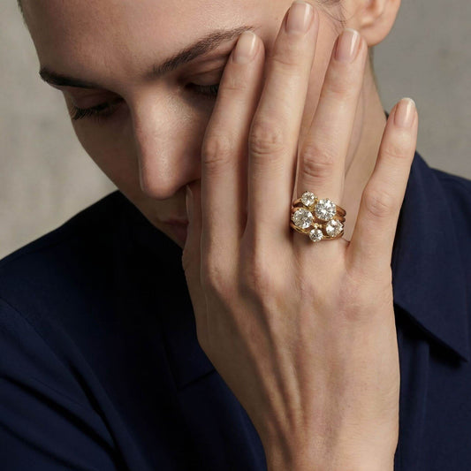 Chunky Multi-Band Cubic Zirconia Statement Ring