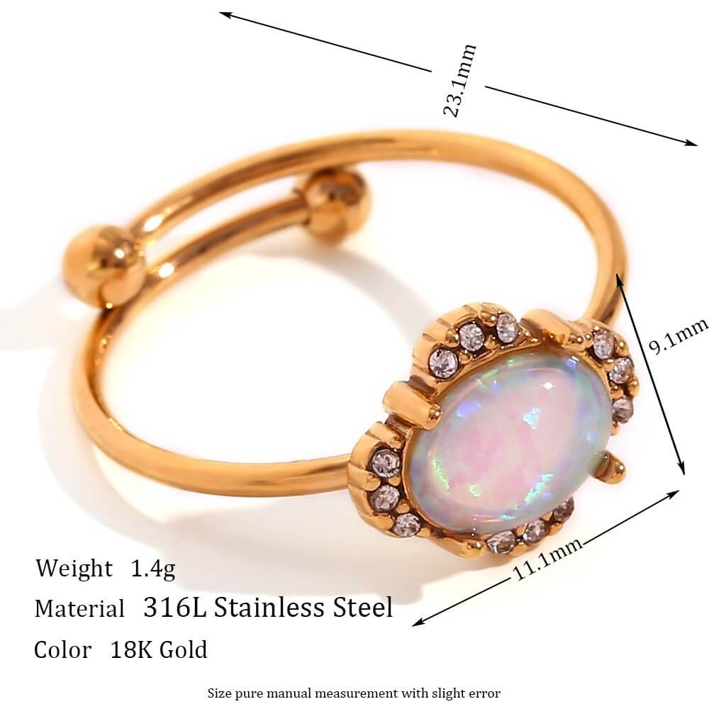 Vintage Opal Gold Statement Ring