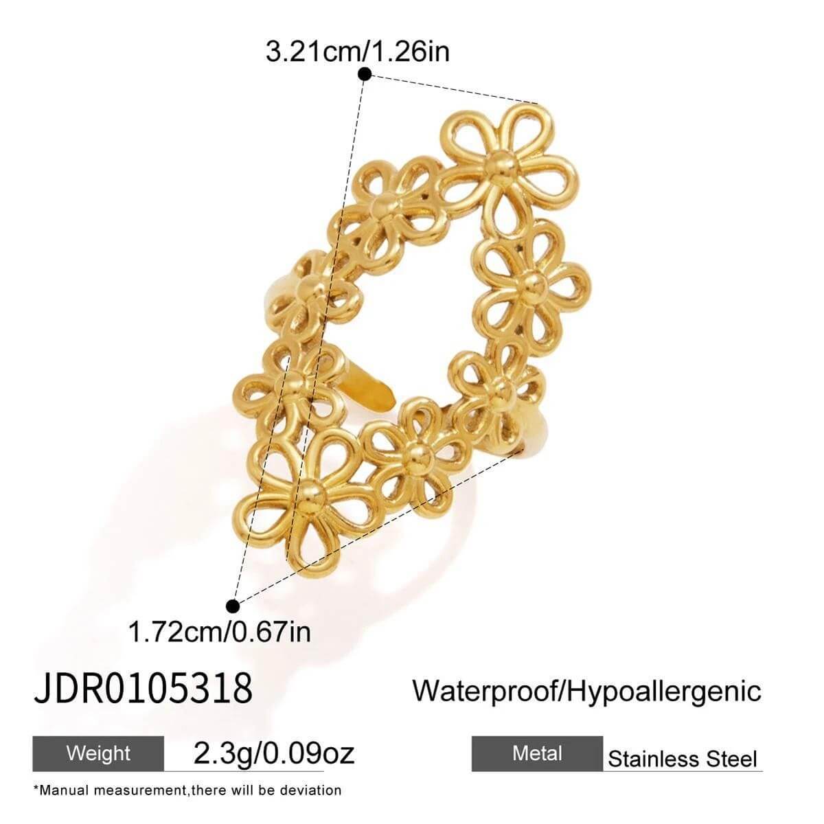 18K Gold Plated Stainless Steel Statement Rings