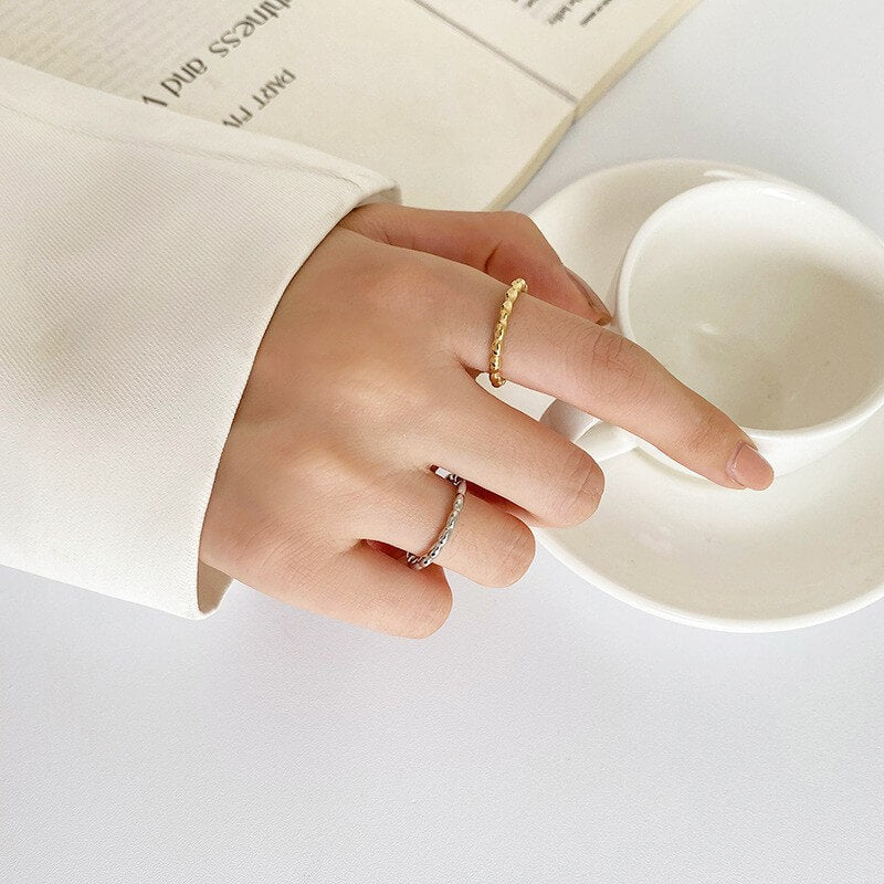 Minimalist Adjustable Gold Stacking Rings