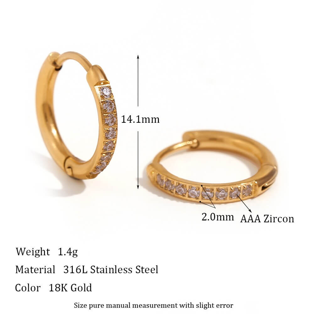 Minimalist Zircon Eternity Huggie Hoops