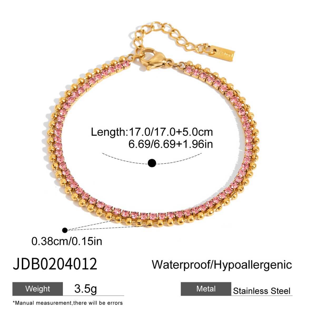 18K Gold Plated Butterfly & Crystal Bracelet Stack Set
