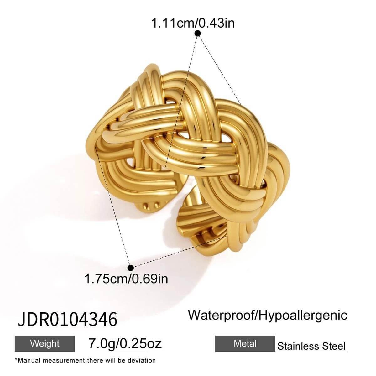18K Gold Plated Stainless Steel Statement Rings