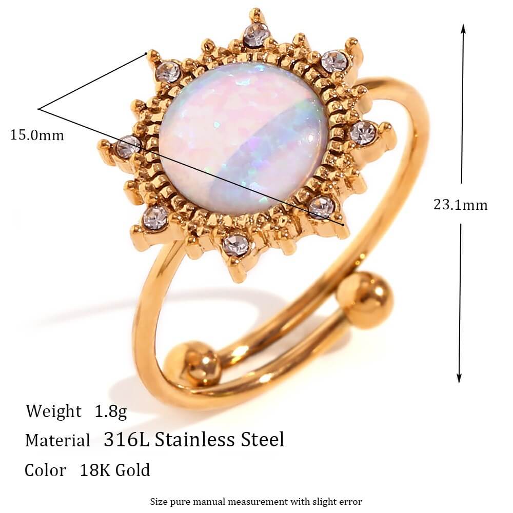 Vintage Opal Gold Statement Ring