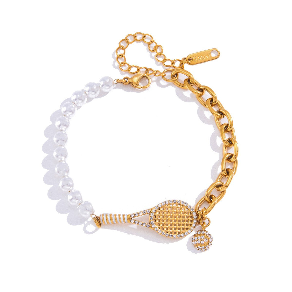 18K Gold Zircon Stainless Steel Bracelets