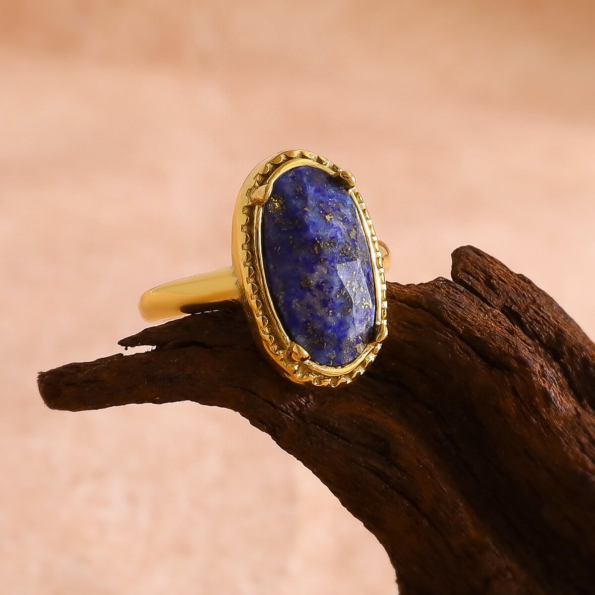 Vintage Oval Lapis Lazuli Adjustable Ring