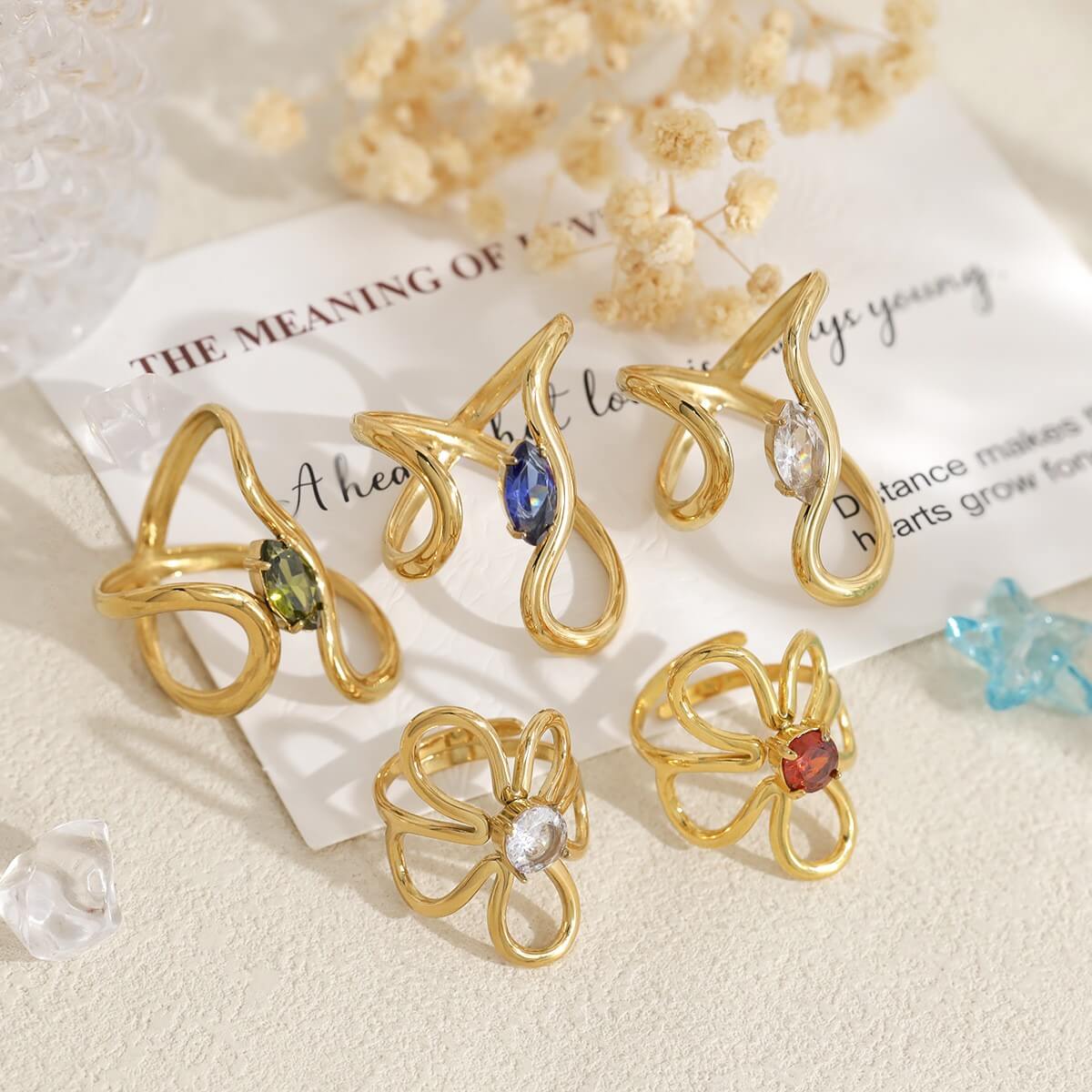 Statement Zircon Stainless Steel Ring