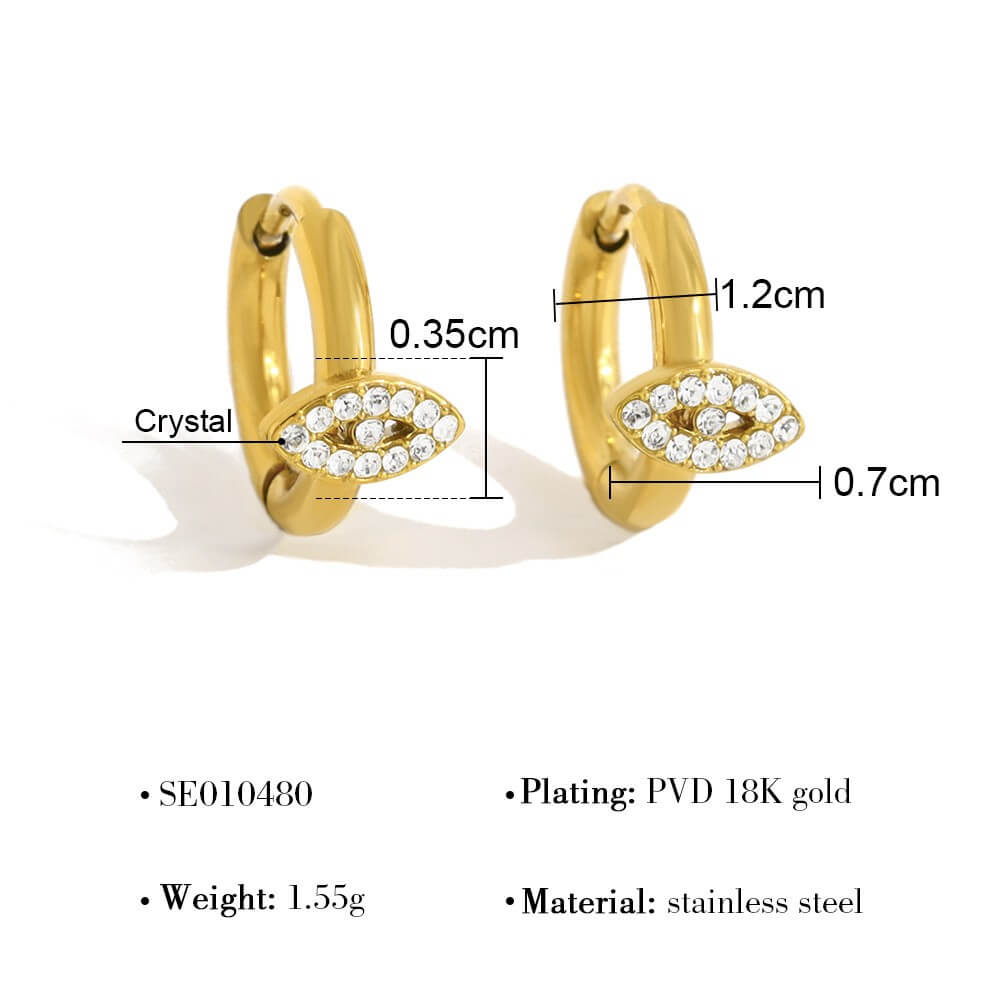 Crystal Charm Huggie Hoop Earrings