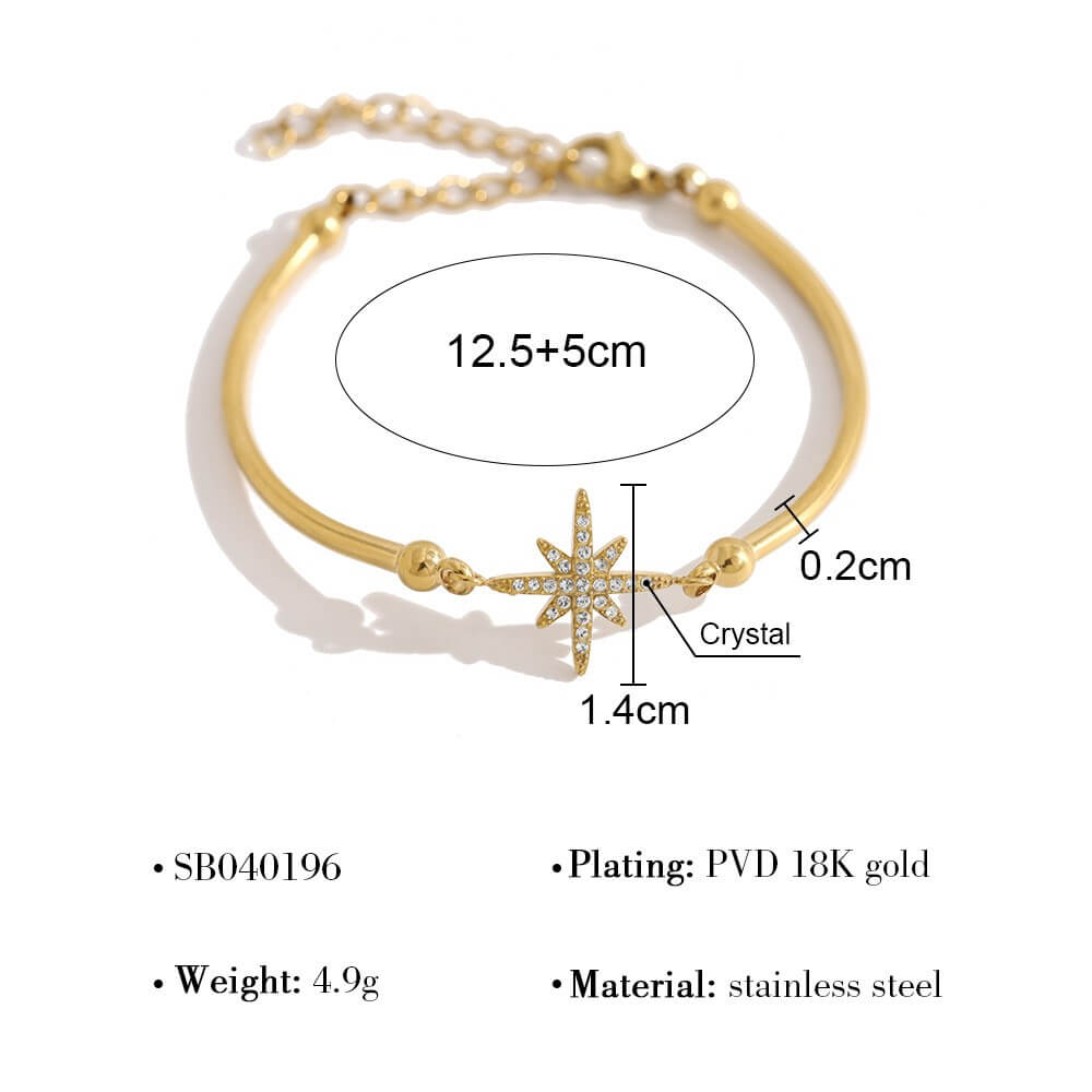 Dainty CZ Gold Charm Bracelet
