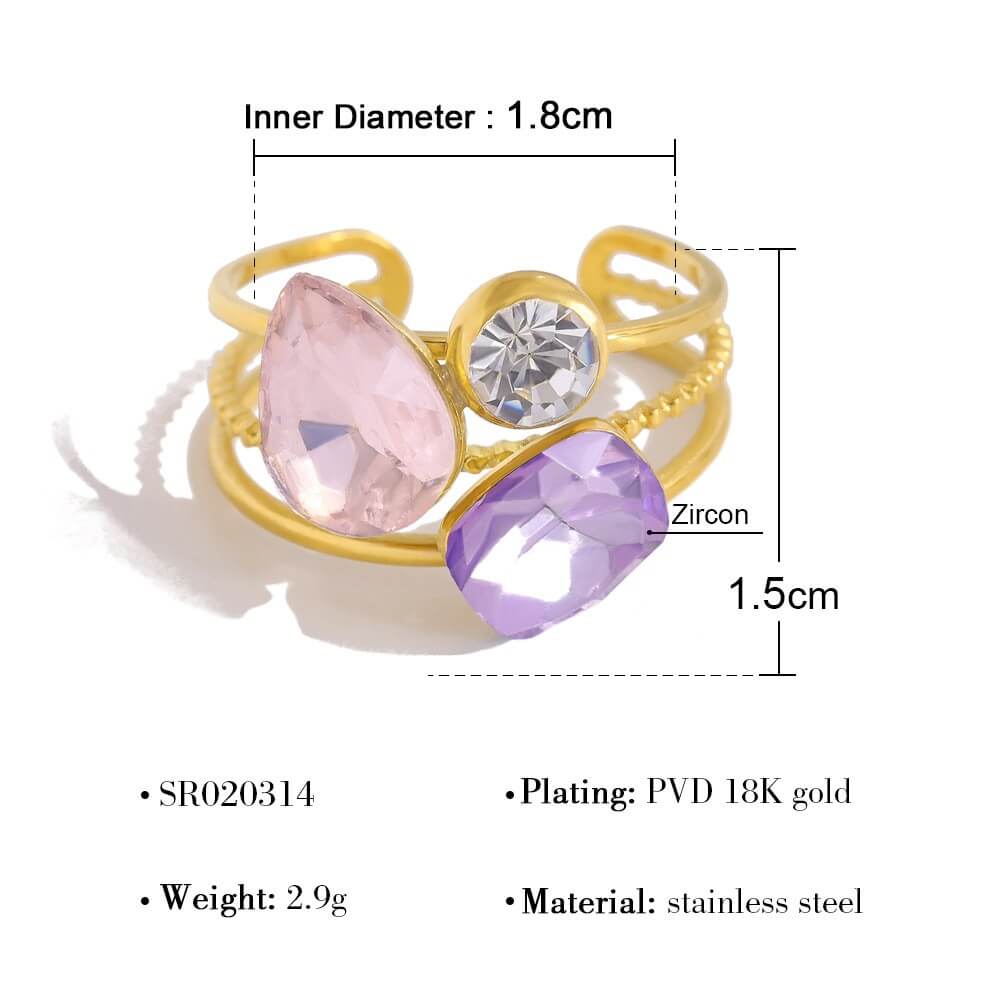 Colorful CZ Zircon Rings