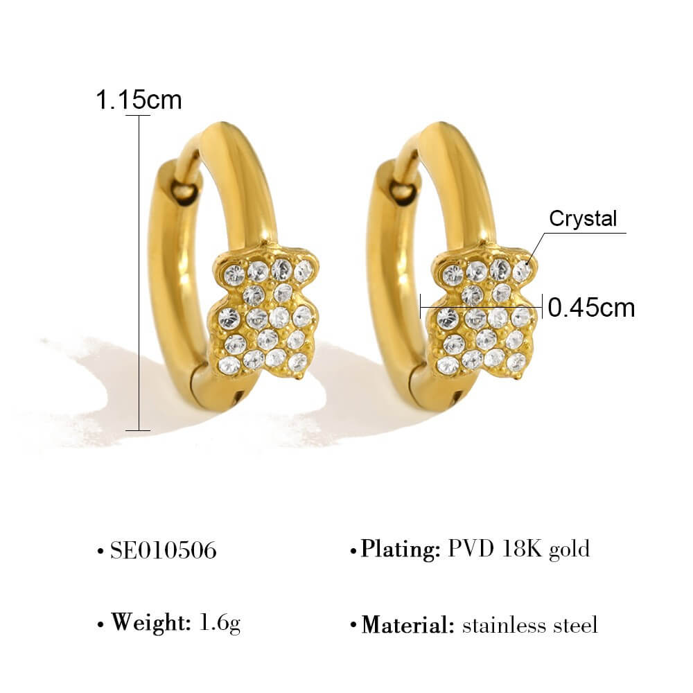 Crystal Charm Huggie Hoop Earrings