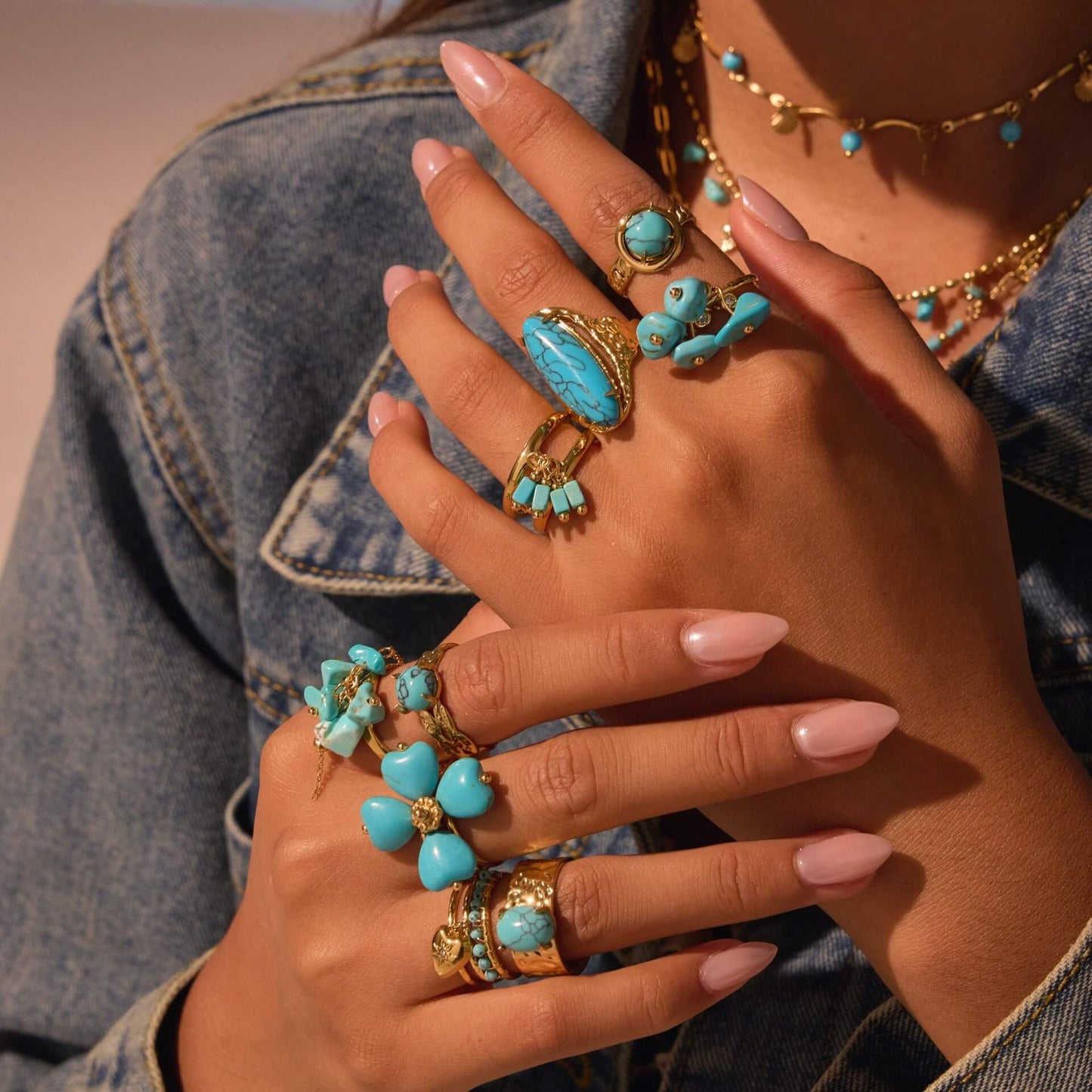 Gold Turquoise Statement Ring