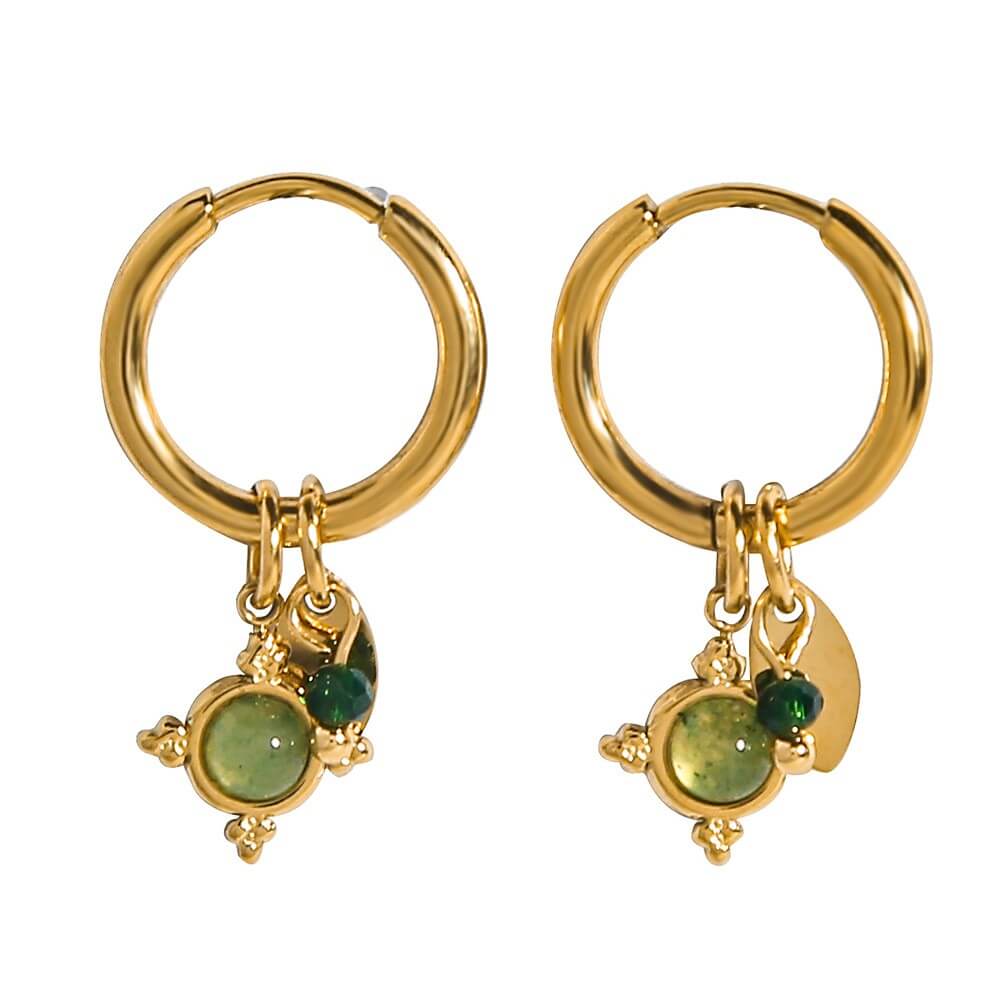 Celadon Celestial Starburst Hoop Earrings