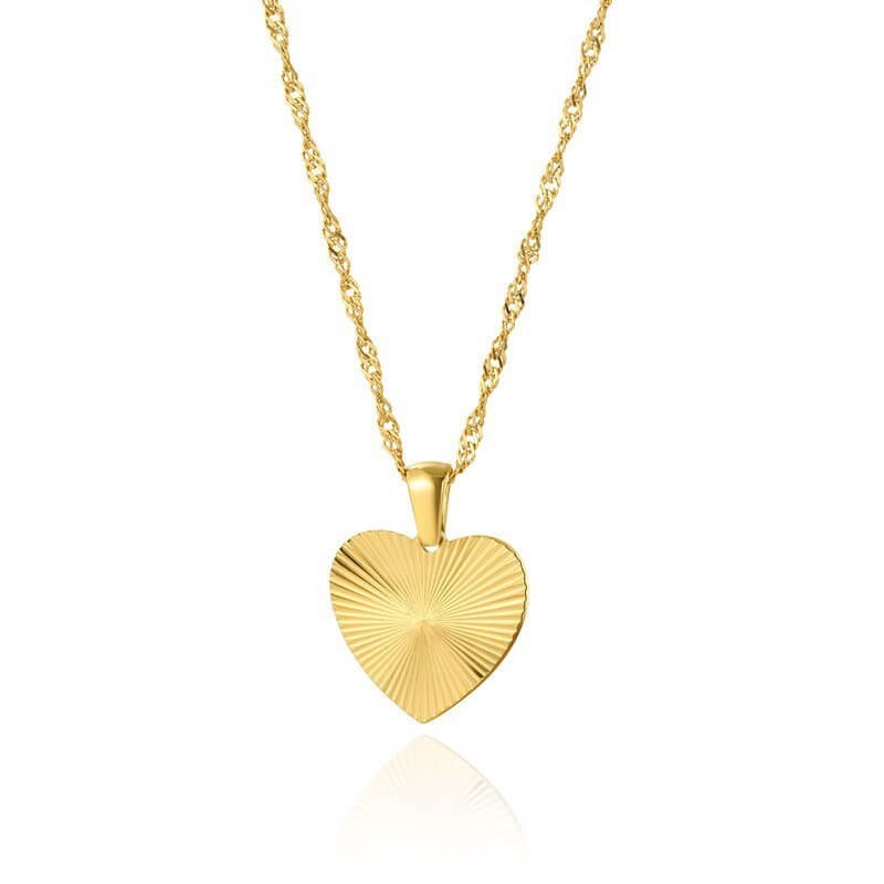 Vintage Gold Heart Pendant Necklace
