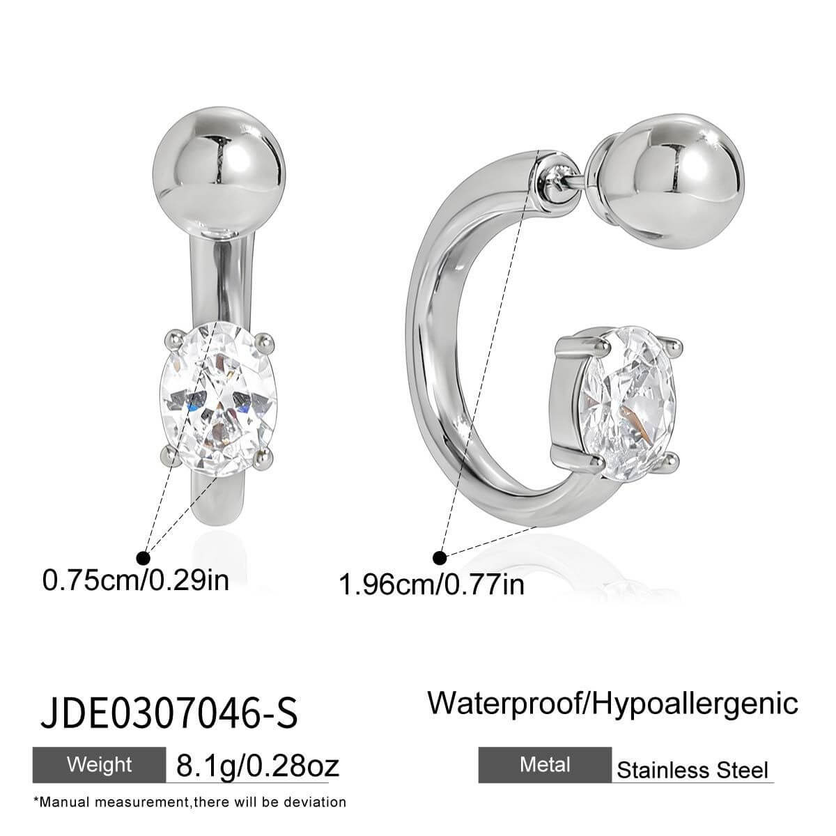 CZ Curved Barbell Huggie Earrings