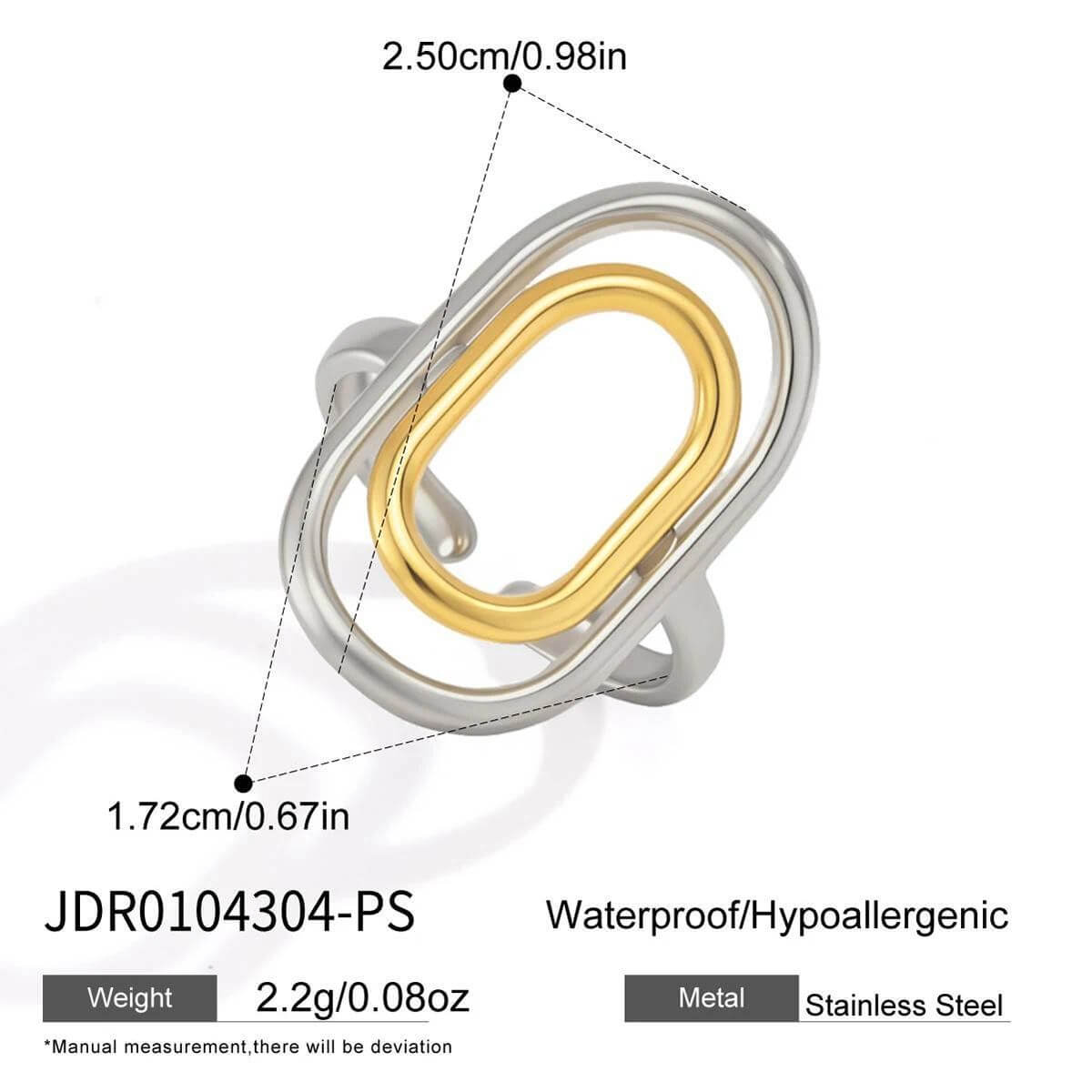 18K Gold Plated Stainless Steel Statement Rings